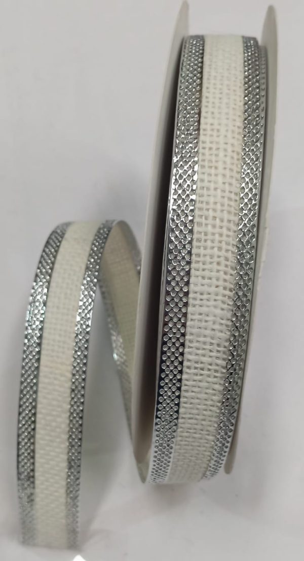 Blanco laminado plata puntos Cinta Yute Color Ultrasonido Laminado Puntos