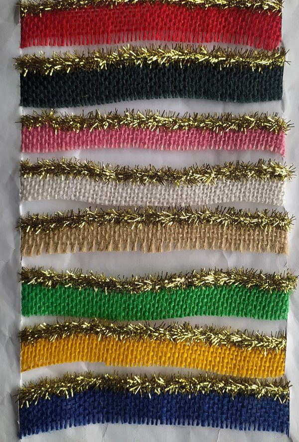 Cinta Yute Color Borde Flecos