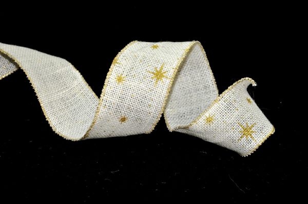 12 Cinta Yute Color Estampado en Rombos o Estrellas