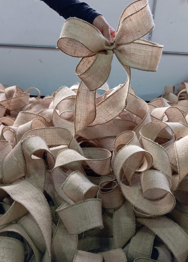 Delgada Cinta Yute Natural Borde Mismo