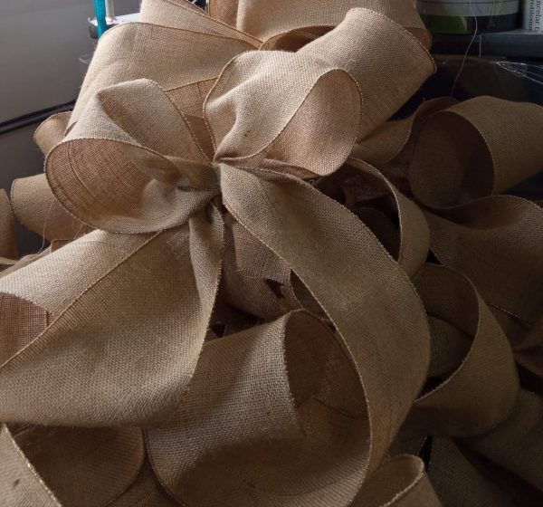 Moño Cinta Yute Natural Borde Mismo