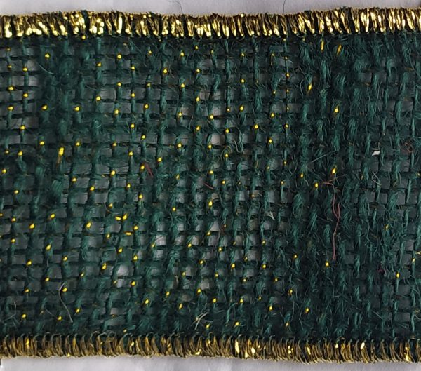 Cinta Yute Color Ralo con incrustaciones en Hilo Lurex