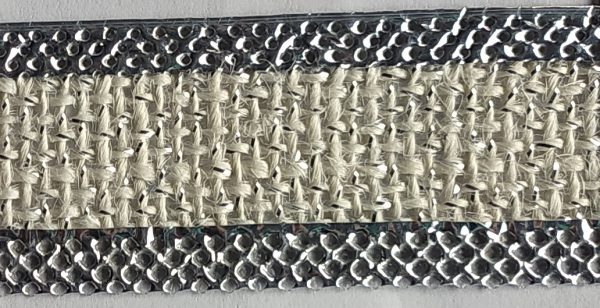 Cinta Yute Color Ultrasonido con incrustaciones en Hilo Lurex