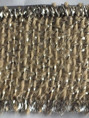 Cinta Yute Natural con incrustaciones en Hilo Lurex