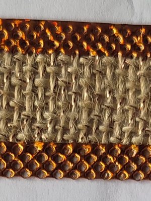 Y-N-HL40-BUS40-LP Cinta Yute Natural Ultrasonido con incrustaciones en Hilo Lurex