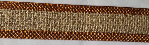 Y-N-HL40-BUS40-LP Cinta Yute Natural Ultrasonido con incrustaciones en Hilo Lurex