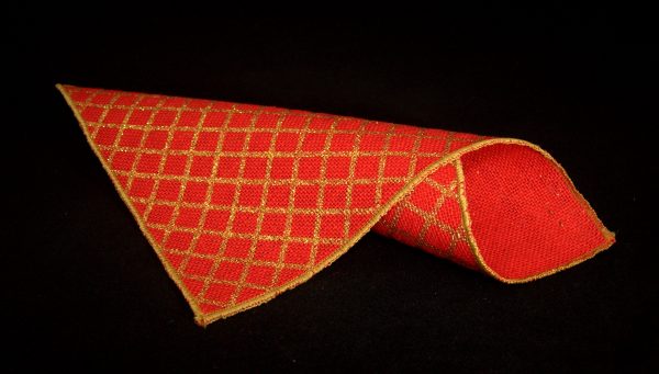 Tela yute rombos oro