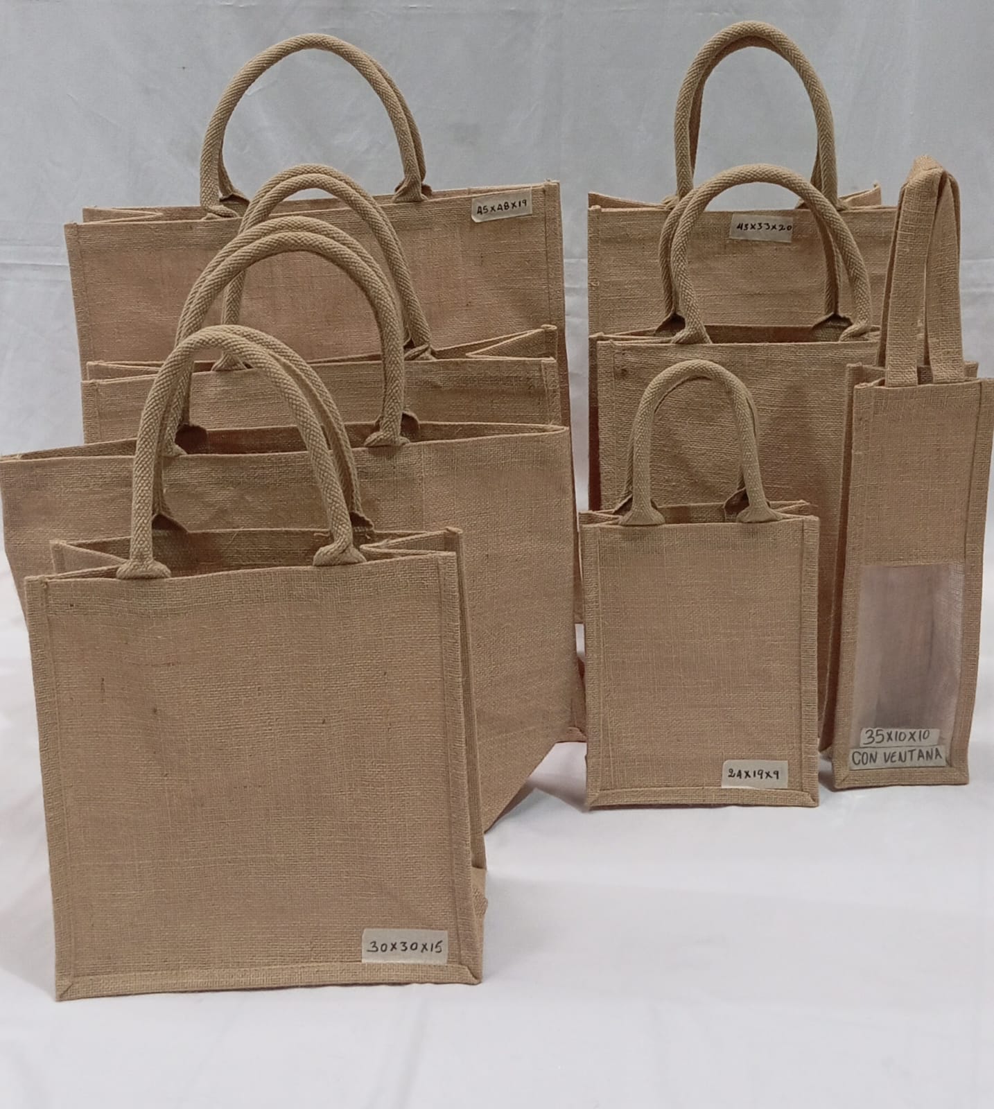 Bolsas de Yute laminado en diferentes tamaños